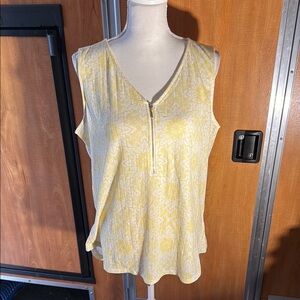 Yellow Floral Sleeveless Top